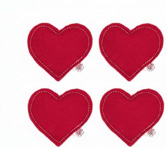 Cherry Valley Organics Catnip Toy – Heart Shape, Organic Catnip, 100% Wool Felt, Grown & Made in The USA - Red, 4 Pack