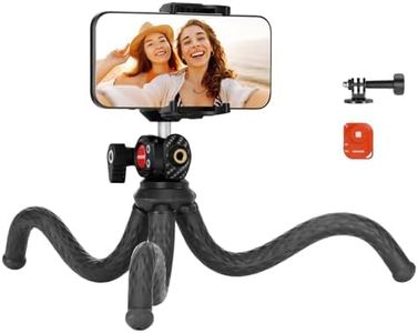 NEEWER Flexible Tripod with Remote, Mini Camera Phone Tripod Stand Vlog Selfie Stick with Phone Holder & Action Camera Adapter Compatible with GoPro Insta360 iPhone Samsung, Digital Camera, TP34