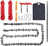 53 Inch Hand Rope Chain Saw,Sharp Manual Tree Limb Chain Saw with 68 Teeth Folding Pocket Rope Chainsaw Tree Cutting Tool for Gardening Camping Survival Gear