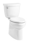 Kohler 5310-0 Cimarron Skirted trapway Comfort Height Two-Piece Elongated Toilet, Left-Hand Trip Lever, White