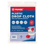 PROWEE Heavy Duty 3Mil Plastic Drop Cloth for Painting 9-Feet x 12-Feet Plastic Sheeting Waterproof Paint Floor Cover Plastic Drop Sheet Painters Clear Tarp