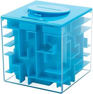 ThinkMax Money Maze Puzzle Box for Kids and Adults, Perfect Money Holder Maze Puzzle Gift Box (Blue)