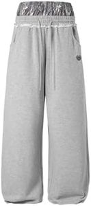 Aelfric Eden Baggy Wide Leg Sweatpants for Women Men Double Waist Camo Elastic Waisted Lounge Pants with Pockets Camo Small
