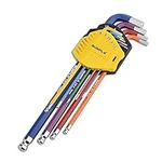 Gunpla Ball End Allen Hex Key Set Extra Long Arm 9-Piece, 1.5-10mm, Color Coded Ball Point Head Hexagon Keys Set for Bike, Motorcycle, Maintenance, Furniture Assembly and DIY