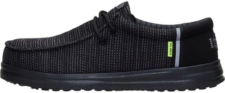 HEYDUDE Wally Work CT Stretch Sox Slip On Shoe, Black/Multi Size 11 | Composite Toe | Stretch Upper | Lightweight Work Shoe