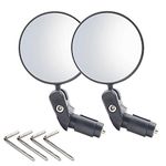 Beaface Bar End Bike Mirrors 2 PCS, 360°Rotatable Bicycle Cycling Rear View Mirrors, Adjustable Universal Bicycle Mirrors Bar End, Wide Angle Handlebar Convex Mirror For Mountain Road Bike