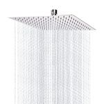 10" Large Rain Shower Head, Square High Pressure Shower Head Made of 304 Stainless Steel, Comfortable Shower Experience Even at Low Water Pressure, Installable on The Wall or Ceiling (Chrome)