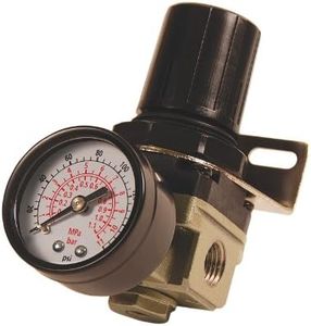 Primefit R1401G Mini Air Regulator with steel-Protected Gauge, 60-Scfm At 100-Psi, 1/4" Npt