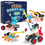 SCIENCE DIARY STEM Toys for Kids - Robot Building Kit, Engineering Experiments Crafts Set with Motor and Tools, Learning Toys Activities for Researching, Christmas Birthday Gifts for Boys and Girls