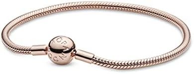 PANDORA Jewelry Smooth Moments Snake Chain Charm Bracelet, 8.3 IN, Sterling Silver