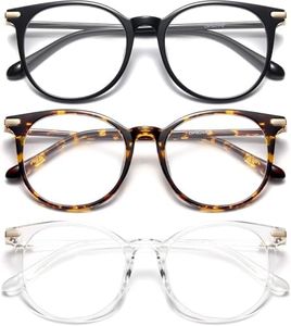 Gaoye Blue Light Blocking Glasses, Retro Round Eyewear Frame Anti Eyestrain Computer Glasses for Women Men