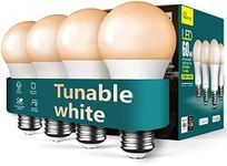 TREATLIFE Smart Light Bulbs 4Pack, 2500K-6500K Tunable White Dimmable LED Light Bulb Compatible with Alexa and Google Home, 2.4GHz WiFi Smart Bulb, 800LM, E26 A19 9W, No Hub Required