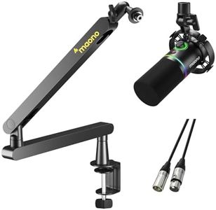 MAONO Dynamic PD200X Microphone with Heavy Duty Fully Adjustable Boom Arm BA92(PD200X+XLR-180+BA92)