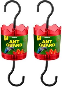 Ant Moat for Hummingbird Feeders [Set of 2] Ant Guard Keeps Ants Away from Feeders, Made of Durable Plastic, Red Color/Rustproof S Hooks, Suitable for All Hummingbird Feeders.