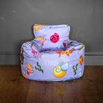 HomeZone® Lilac Pale Blue Kids Bean Bag Chairs | Pale Blue with Fish and Under Water Sea Life | Playroom Soft Sitting Cushion (COVER ONLY)