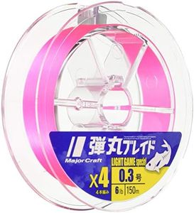 Major Craft PE Line Bullet Braid 4 Braid for Light Games DBL4-150/0.3PK Pink 150M/0.3