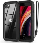 WXR for iPhone SE case 2022/2020,iPhone 8/7/6S/6 case,Soft Silicone Bumper & Crystal Clear Hard PC Back and Inner,3in1 Heavy Dropproof Case for iPhone SE 3rd/2nd 4.7 inch. (Black)