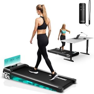 Sportconic Walking Pad mit Steigung, Laufband für Zuhause mit Neigung, 1-6 km/h Laufband Schreibtisch, 2.5HP Walking Machine für Zuhause & Büro, Fernbedienung und LED Anzeige, Keine Installation