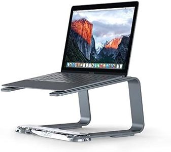 Griffin Elevator Laptop Stand - Ergonomic Computer Riser & Laptop Mount Made of Sturdy Brushed Aluminum - Supports Posture & Elevates Workspace with a Minimal Design, Space Grey Clear (2.5 Oz)