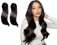 Baal 2 Clip Invisiable Side Cover up Hair Volumizer Extension for Women and Girls for Add Hair Volume and Length Black (Set of 2)