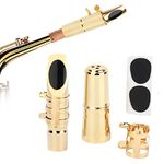 Saxophone Mouthpiece, MetalMouthpiece with Cap Pads Musical Instruments Accessory(7C#)