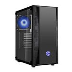 SilverStone Technology FARA B1 RGB, Tempered Glass, Mid-Tower ATX case with RGB Fans, SST-FAB1B-RGB, Black/Glass/RGB