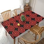 KOOLR Vector Design Target Print Rectangle Tablecloth for 5 Foot Tables Waterproof Elastic Table Covers 30x60in for Picnic Camping Outdoor