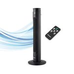 Dimplex DXACF Tower Fan, Silent Cooling with Remote, 3 Speeds, 4 Modes, LED Display, 65° Oscillation, Room Temp Display, Sleep Timer, Quiet Bladeless Fan for Bedroom, Office – Anthracite
