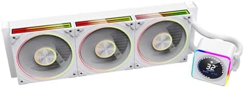 Astrabeat 360 Digital ARGB 360mm AIO CPU Cooler, Intelligent Temperature Control, Real-time readout ，300W TDP Liquid CPU Cooler for AMD AM4/AM5 & Intel LGA 115X/1200/1700（White）