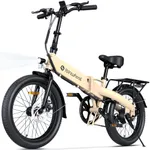 isinwheel U5 Electric Bike Adult 500W, 20" Folding Bikes, 20MPH Max Range 45+ Mile, 48V 374.4Wh Removable Battery, Weighs Only 48.5lbs, Suitable for Leisure Riding&Commuting, UL 2849 Certified (Gold)