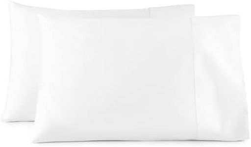 Organic Cotton Pillowcase Set by Whisper Organics - G.O.T.S. Certified, 500 Thread Count, Sateen (King, White)
