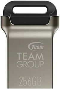 TEAMGROUP C162 256GB USB 3.2 Gen 1 USB 3.1/3.0 Mini Fits Metal Read 140MB/s Flash Thumb Drive External Data Storage Memory Stick Compatible with Computer/Laptop Black TC1623256GB01