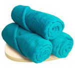 HEELIUM Bamboo Bath Towel | Ultra Absorbent | 3X Softer Than Cotton Towels | 140 x 70 cm - 600 GSM | Pack of 3 - Teal