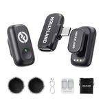 Hollyland Lark A1 Mini Duo - Wireless Microphone for iPhone 15/16/17 & Android, Mini Mic, Noise Cancellation, 200m Range for Video Recording, Vlogging (Black, 2TX + USB-C RX)
