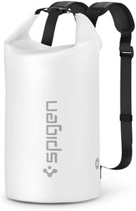 Spigen Aqua Shield Waterproof Dry Bag Rucksack 30L, [Mesh-Lined Padded Straps] [Roll-Top Closure] Backpack for Swimming, Paddle Boarding, Fishing, Kayaking, Camping, and Boating - Snow White