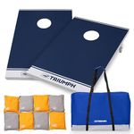 Triumph All-Weather Aluminum 2x3 Cornhole Set - Includes 2 Boards, 8 Cornhole Bags, and Travel Case,Blue