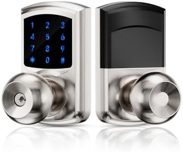 HIDALIFE Keyless Entry Door Lock, Keypad Door Lock with Handle, Touchscreen Digital Lock, Anti-peep Password, Auto-Lock, Easy Install for Front Door, Office, Apartment-Satin Nickel
