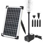 ECO-WORTHY Solar Water Fountain Pump Kit 216 GPH Flow 13W Adjustable Dry-Run Protection Solar Pond Pump Monocrystalline Solar Panel Powered Water Pump for Ponds, Garden, Waterfall, Pool, Birdbath