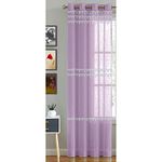 HOMEMONDE Sheer Curtain Cotton 5 Feet Window Drapes Texture Linen Decorative Living Room Multi Pom Pom Curtains, 1 Piece, Purple (L-152 CM, W-137 CM)