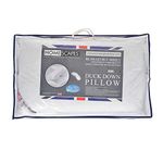 HOMESCAPES - New White Duck DOWN Pillow Sumptuously Soft Washable at Home - Anti Dust Mite and Anti Allergen - Soft to Medium Support