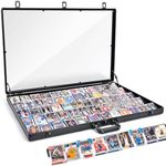 Trade Show Display Case – 34"x22" Large Aluminum Locking Tabletop Showcase for Trading Cards, Sports Cards, TCG, Jewelry – Lightweight & Portable for Exhibitions, Conventions, and Collectibles, Black