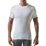 The Thompson Tee Men's Sweatproof Undershirt | Crew Neck T-Shirt with Underarm Sweat Pads | Slim Fit | Aluminum-Free Alternative | White | XX-Large