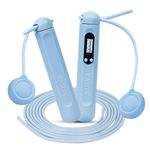 Cason Professional Skipping Rope With Counter for Man,Women,Kids/Smart Jumping Rope For Exercise Gym Workout, Sports Speed Skipping Rope With Adjustable Weighted Jump Rope (Blue, NO App (only Counter))