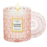 Chloefu LAN BlackBerry Rose Scented Candle, Oud Candles Gifts for Women, Pink Candles for Home Scented, 55 Hours Long Burning, Natural Soy Wax Candles, Valentine's Day Gifts