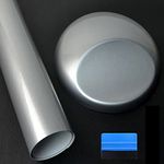 NewL High Gloss Silver Vinyl Wrap Self Adhesive Air Release Bubble Outdoor Rated for Automotive Use (30cm x 150cm)