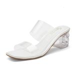 Jking Women Transparent Heels White Fashion Sandals-4 UK