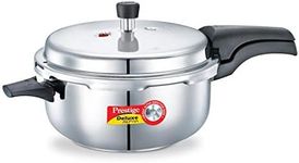 Prestige 5L Alpha Deluxe Induction Base Stainless Steel Deep Pressure Pan, 5.0-Liter