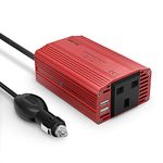 BESTEK 300W Power Inverter DC 12V to 230V AC Converter with AC Outlet and 4.8A Dual USB Car Charger