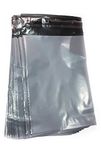 50 Grey Colour Plastic Polythene Peel + Seal Mailing Postal Bags Large Size 12 x 16" / 305 x 405mm Self Seal Packing Packaging Postage Mail Sacks Envelopes Mailers