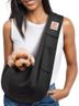 Tomkas Small Dog Sling Carrier - Classic Pocket & Classic Strap - Wrap Carrier - for 3-10 lbs Pets(Black)